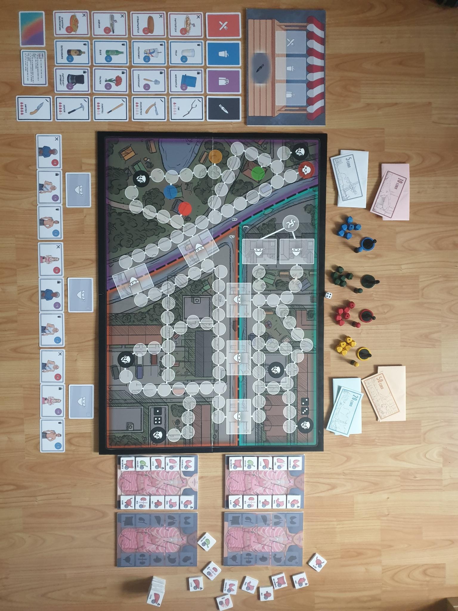 eindproduct van het bordspel met alle elementen